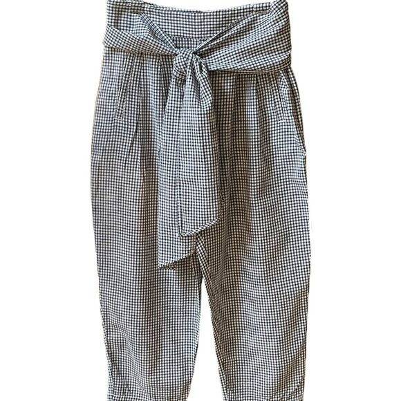 Anthropologie Cartonnier Tie-Waist Gingham Cropped Pants - Picture 4 of 10
